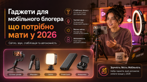 Гаджети для мобільного блогера: що потрібно мати у 2026