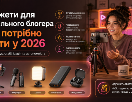 Гаджети для мобільного блогера: що потрібно мати у 2026